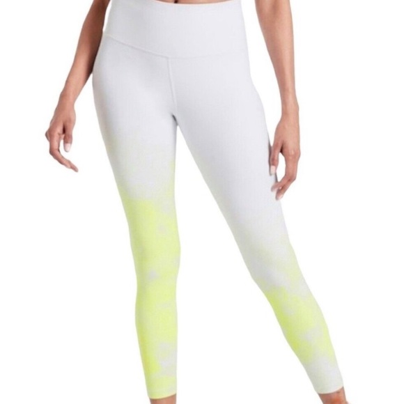 Athleta Pants - Athleta Elation Mineral 7/8 Tight High Rise Leggings Neon Yellow Soft Stretchy S